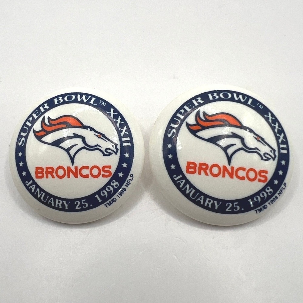 Denver Broncos Pierced Earrings‎ Football Superbowl XXXII Champions NFL 1998